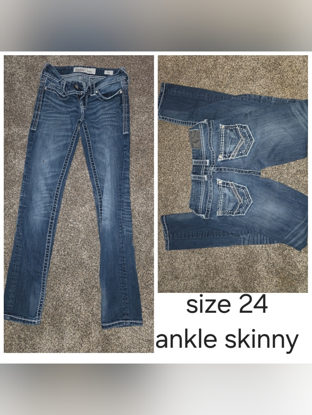 BKE Denim Ankle Skinny Jeans in Dark Blue